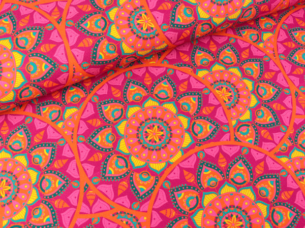 Half Panama Baumwoll Webware Pareo All Over Fuchsia