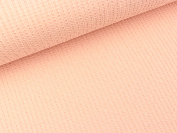 Gestrickter Baumwoll Waffeljersey lachs uni