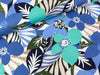 Viskose Popeline Webware Bunte Blumen und Blätter babyblau-bunt
