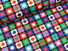 Reststück 47cm - Hamburger Liebe Performance Active Wear Jersey Granny Square schwarz-bunt