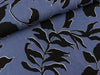 Rayon Slub Spandex Jersey Leaves schwarz auf Denim