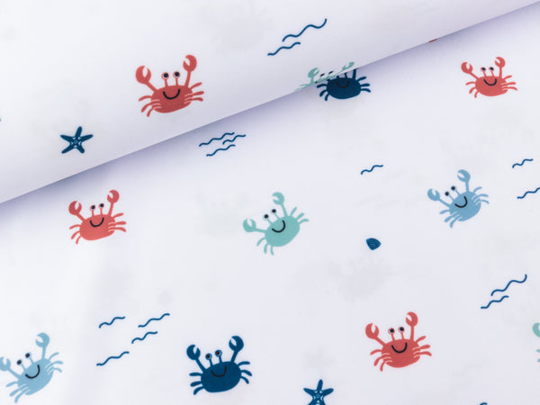 Swim & Sport Jersey Kleine Krabben bunt auf Optical white UPF50