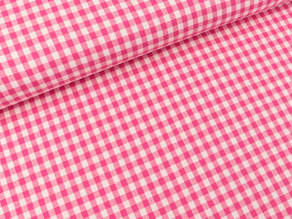 Baumwoll Webware Karo fuchsia-weiß 5mm Karo