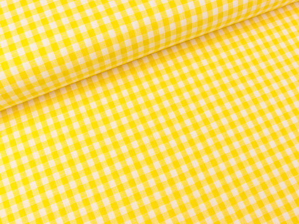 Baumwoll Webware Karo gelb-weiß 5mm Karo