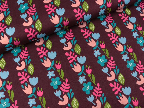 Hamburger Liebe New Cotton Satin Webware AL LAGO Felice bordeaux-bunt
