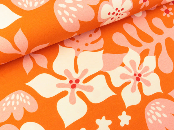 Hamburger Liebe Baumwolljersey AL LAGO Fiori papaia-bunt