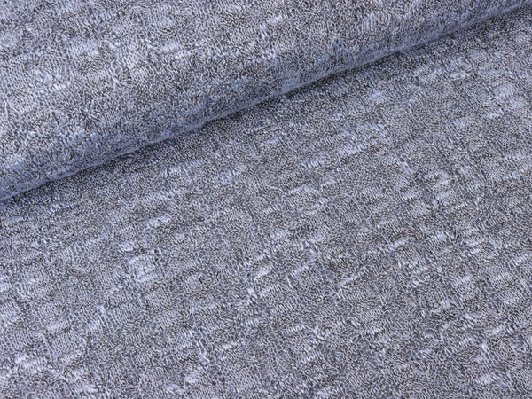 Leichter Strickstoff Annalena Lochmuster blau meliert