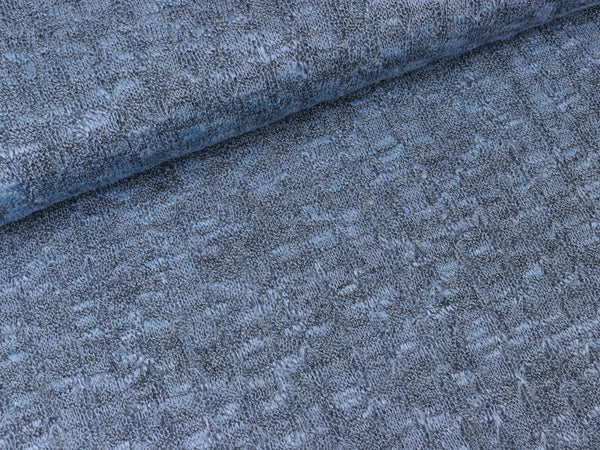 Leichter Strickstoff Annalena Lochmuster jeansblau meliert