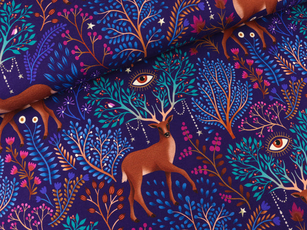 Hamburger Liebe Baumwollsweat Midnight Nocturn Life Hirsche violaceo-bunt