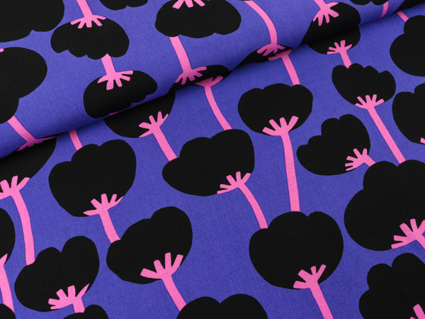 Viskose Ecovero Webware Poppies purple-bunt by Nerida Hansen