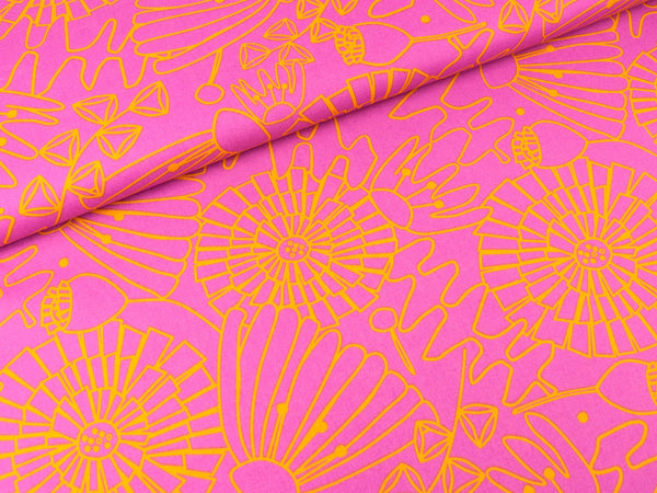 Feine Baumwoll Popeline Eden magenta-orange by Nerida Hansen