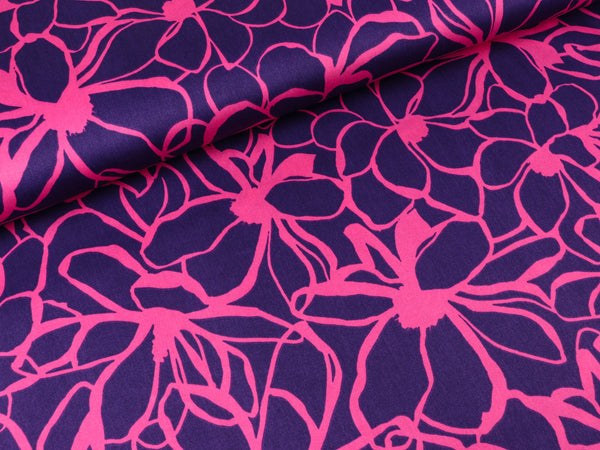 Baumwollsatin Webware Magnolia dark purple-pink by Nerida Hansen