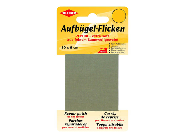 Kleiber 31003 Aufbügel-Flicken ZEPHIR - extra soft aus feinem Baumwollgewebe beige - 30cm x 6cm