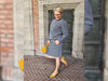 Reststück 33cm - Hamburger Liebe Ahoy 3D Navigator Knit mittelgrau meliert-schwarz