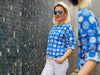 Hamburger Liebe Sommer Jacquard AL LAGO Punti Doubleface bluette-meringa