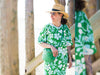 Hamburger Liebe New Cotton Satin Webware AL LAGO Fiori verde erba-bunt
