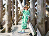Reststück 156cm - Hamburger Liebe New Cotton Satin Webware AL LAGO Fiori verde erba-bunt