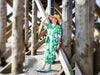 Hamburger Liebe New Cotton Satin Webware AL LAGO Fiori verde erba-bunt