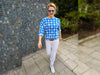 Hamburger Liebe Sommer Jacquard AL LAGO Punti Doubleface bluette-meringa