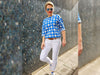 Hamburger Liebe Sommer Jacquard AL LAGO Punti Doubleface bluette-meringa