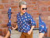 Hamburger Liebe Baumwollsweat Christmas 2024 Birds bunt auf Blue navy