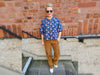 Hamburger Liebe Baumwollsweat Christmas 2024 Birds bunt auf Blue navy