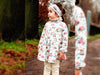 Reststück 102cm - Baumwolljersey My Deer Family Rehe und Blumen auf Natur by Bienvenido Colorido