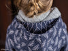 Reststück 42cm - Jacquard Jersey Cozy Zweige creme auf Tiefblau by Lycklig Design