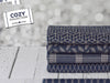 Reststück 42cm - Jacquard Jersey Cozy Zweige creme auf Tiefblau by Lycklig Design