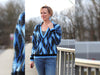 Reststück 29cm - Hamburger Liebe 5 Farb-Jacquardjersey Glossy Flow bluette-blue navy-azzuro-silber-winterweiß