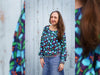Reststück 47cm - Hamburger Liebe TENCEL Webware Wonderland Alice blue navy-bunt