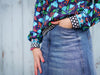 Hamburger Liebe TENCEL Webware Wonderland Alice blue navy-bunt