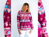 Reststück 28cm - Hamburger Liebe Baumwollsweat Ugly Sparkle ciclamino-bunt