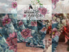 Reststück 33cm - Baumwolljersey My Watercolor Garden jeansblau by Lila-Lotta