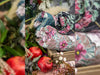 Reststück 123cm - Baumwolljersey My Watercolor Garden anthrazit by Lila-Lotta