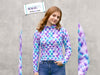 Reststück 37cm - Baumwolljersey Crystal Magic Rautenmuster hellmint-lila by Lycklig Design