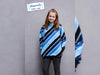 Reststück 114cm - French Terry Diagonally hellblau-rauchblau-jeansblau-weiß-schwarz by Lycklig Design