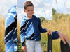 Reststück 114cm - French Terry Diagonally hellblau-rauchblau-jeansblau-weiß-schwarz by Lycklig Design