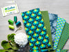 Reststück 49cm - Baumwolljersey Lotus Dreams Blumenkreise petrol-smaragd-kiwi by Lycklig Design
