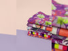 Viskose Ecovero Webware Mr. Beardy purple-bunt by Nerida Hansen