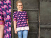 Reststück 41cm - Hamburger Liebe Baumwollsweat Orient Oxident Camel Ride blue navy-ciclamino-bunt