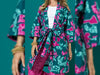 Viskose Webware Chally Spot Batic Camo mint-petrol-rosa-fuchsia