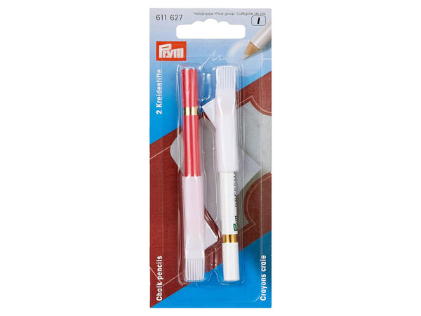 Prym 611627 Kreidestifte + Bürste, Rosa - Weiß - 2 Stück