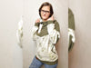 Reststück 83cm - Waffeljersey Ilse Zartes Rosenmuster auf Creme