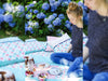 Baumwolljersey Mini Summer Kleine Sterne erika-rosa auf Weiß