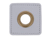 Ösen Patch Quadrat für Kordeln grau-bronze 8mm Lederimitat