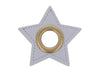 Ösen Patch Stern für Kordeln grau-bronze 11mm Lederimitat