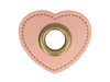 Ösen Patch Herz für Kordeln rosa-bronze 8mm Lederimitat