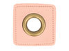 Ösen Patch Quadrat für Kordeln rosa-bronze 14mm Lederimitat
