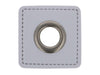 Ösen Patch Quadrat für Kordeln grau-altsilber 8mm Lederimitat